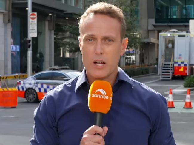 Channel 7 Sunrise presenter Matt Shirvington incorrectly named the Bondi killer as Benjamin Cohen during television coverage of the murders. Source: Channel 7 / YouTube,