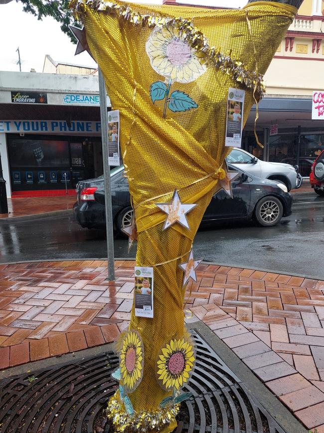 The trees lining Mary St have been decorated by different community groups to welcome visitors.