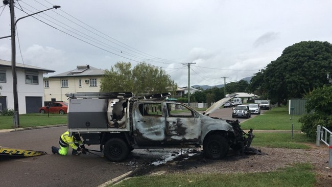 Stolen HiLux set on fire behind Gill Park on Grosvenor Street