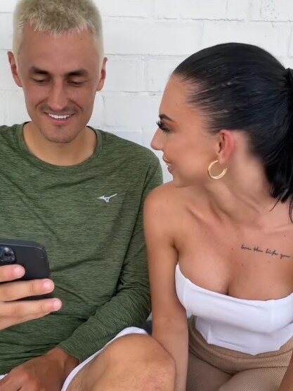 Gold Coast tennis pro Bernard Tomic doing an Instagram prank video with  friend Ashley.