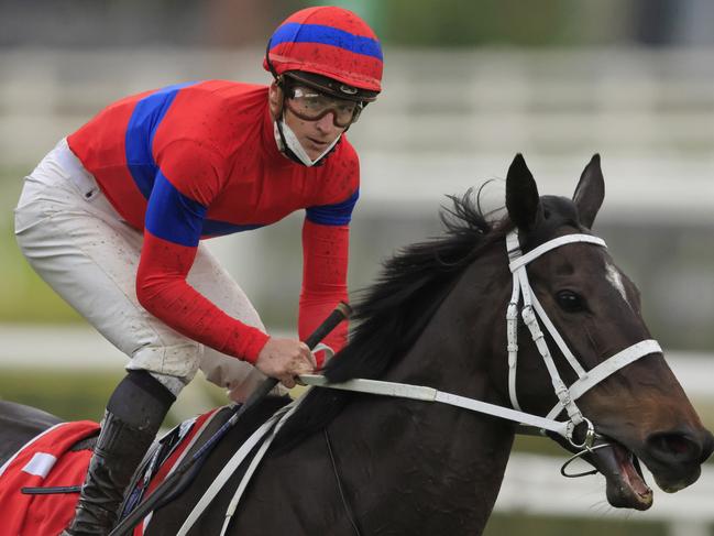 SYDNEY, AUSTRALIA - SEPTEMBER 18: James McDonald on Verry Elleegant returns to scale after winning  race 7 the Fujitsu General George Main Stakes during Sydney Racing at Royal Randwick Racecourse on September 18, 2021 in Sydney, Australia. (Photo by Mark Evans/Getty Images)