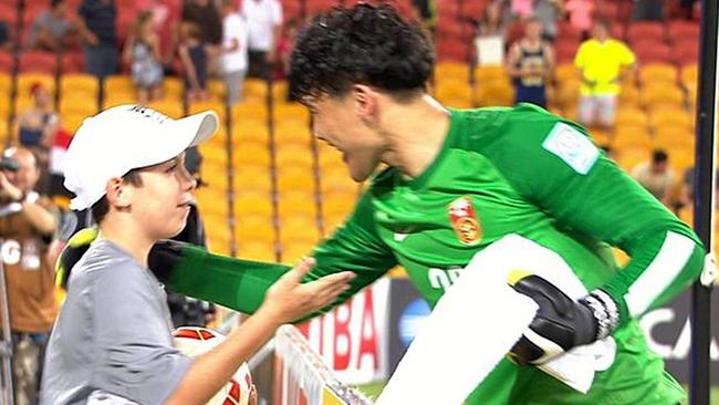 Supplied Editorial Screen grab from Asian Cup match between China and Saudi Arabia at Suncorp Stadium. China's Wang