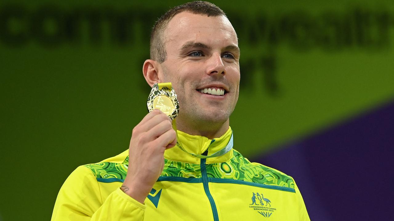 Kyle Chalmers with his gold medal. Picture: AFP Images