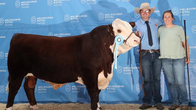 Kieran and Nikki Martin, from Forbes NSW, showed the supreme Hereford exhibit.