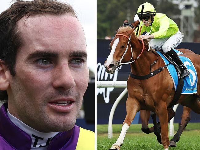 Star jockey Tyler Schiller will team up with Makarena from the Team Hawkes stable at Rosehill on Saturday. Pictures: Getty Images