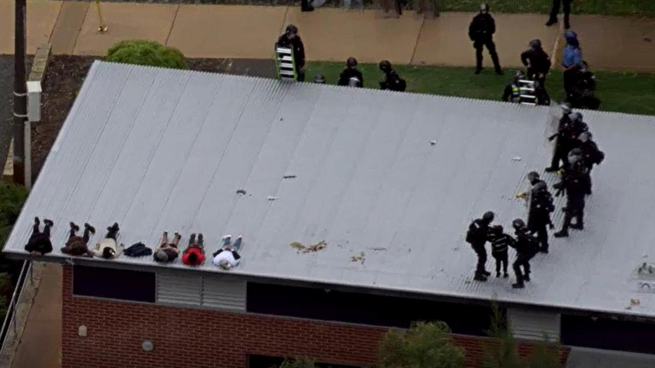 Police with riot gear enter the Banksia Hill Juvenile Detention Centre in Perth's southeast in 2022. Picture: ABC