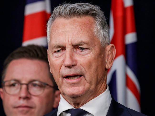 Despite the announcement of Mr Bush’s appointment earlier this month, Police Minister Anthony Carbines sprung the last minute amendment on the upper house late on Wednesday night. Picture: NewsWire/Ian Currie