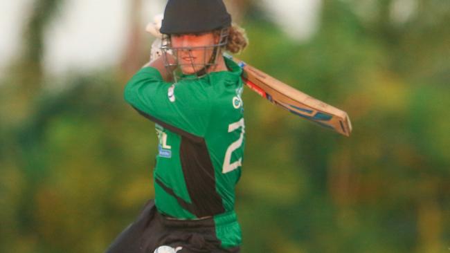 Campbell Kellaway in action for the Cyclones in the T20 Strike League. Picture: Glenn Campbell