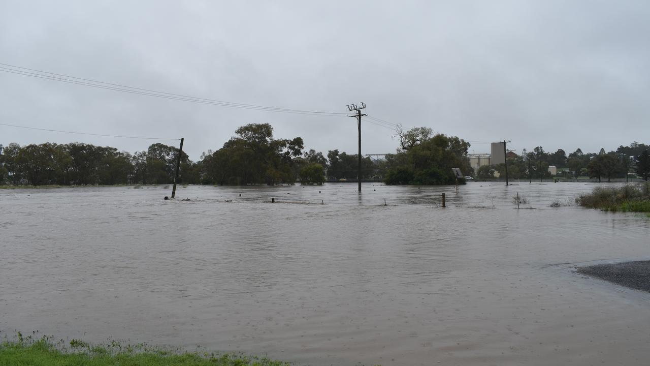 Flooding from the Condamine River from the Parmalat precinct through to the bottom of Albert Street in Warwick. Picture Jessica Paul / Warwick Daily News