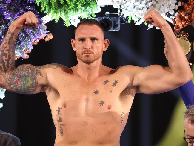 RIYADH, SAUDI ARABIA - DECEMBER 20: Demsey McKean weighs in during the weigh-in of the WBO Intercontinental & Vacant WBA International Heavyweight Championship as part of Oleksandr Usyk v Tyson Fury 2 at  on December 20, 2024 in Riyadh, . (Photo by Richard Pelham/Getty Images)