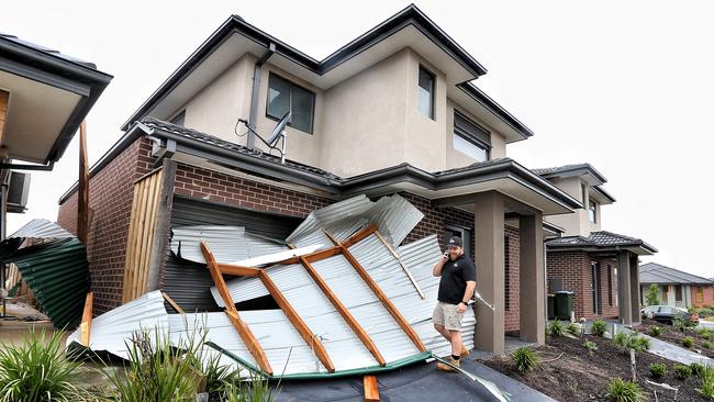 Weather Damage. A large number of homes put in SES calls from Truganina. Picture: Tim Carrafa