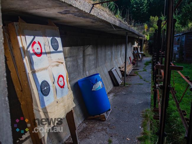 Targets in a bunker at the end of the long distance gun range at Bruce Rifle Club. Picture: Joe Allison/news.com.au