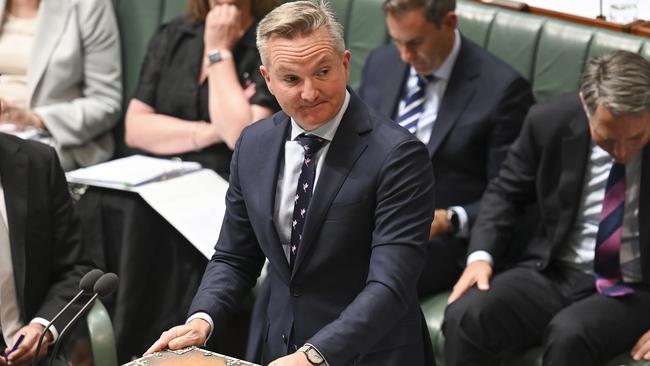 Climate Change and rnergy minister Chris Bowen during Question Time at Parliament House in Canberra. Picture: NCA NewsWire / Martin Ollman