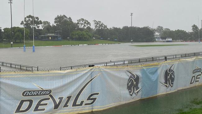 The famous Norths Devils ground had never flooded before the weekend.