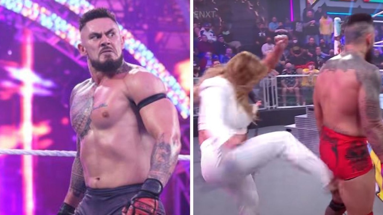 Daniel Vidot, aka Xyon Quinn, copped a brutal low blow in a recent WWE match.