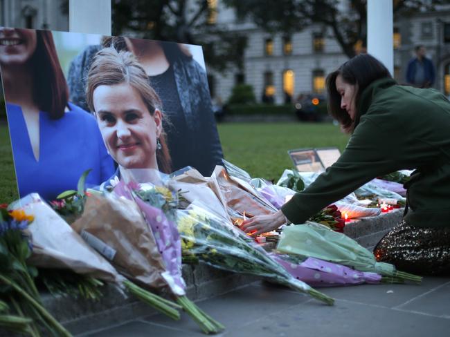 Tributes have been laid in London and Westminster for the slan MP. Picture: AFP/DANIEL LEAL-OLIVAS