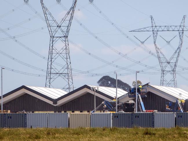 MELBOURNE, NOVEMBER 29, 2021: Construction continues on a quarantine facility in Mickleham, known as the Centre for National Resilience. Picture: Mark Stewart