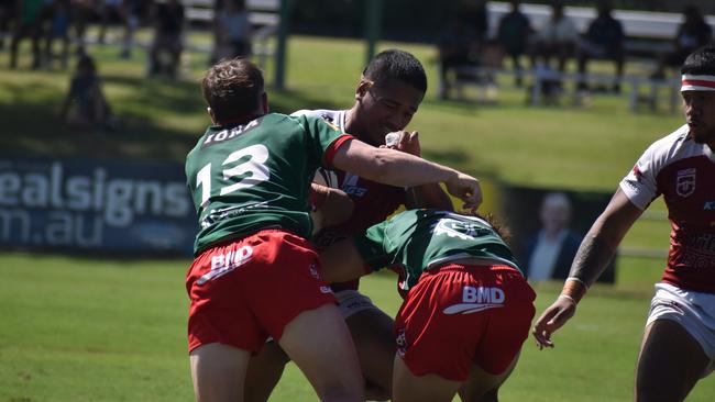 Meninga Cup semi-final action between the Redcliffe Dolphins and Wynnum-Manly Seagulls. Saturday April 15, 2023.