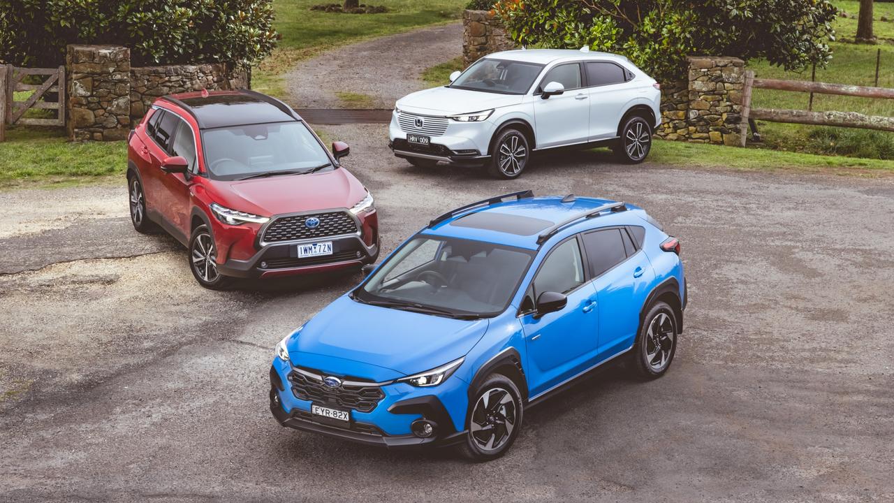 Subaru has launched its new Crosstrek hybrid to tackle rivals such as the Honda HR-V and Toyota Corolla Cross. Picture: Thomas Wielecki.