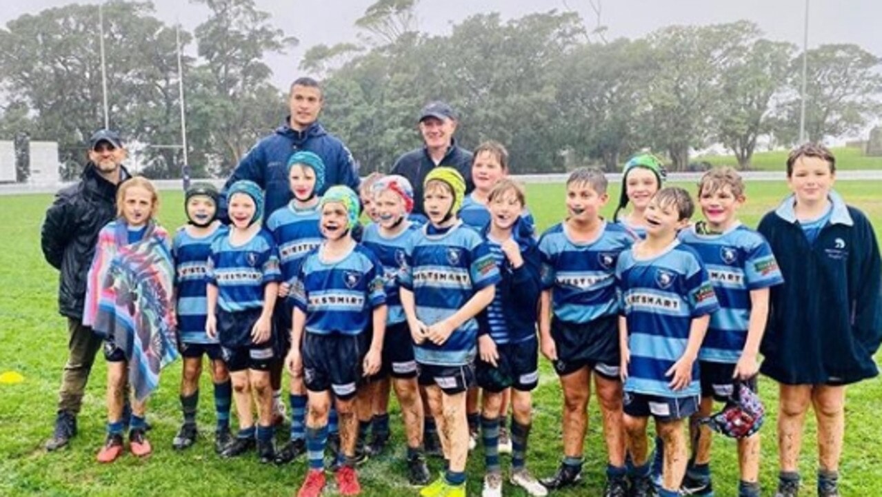 Joseph Suaalii with Mosman Whales under-10s.