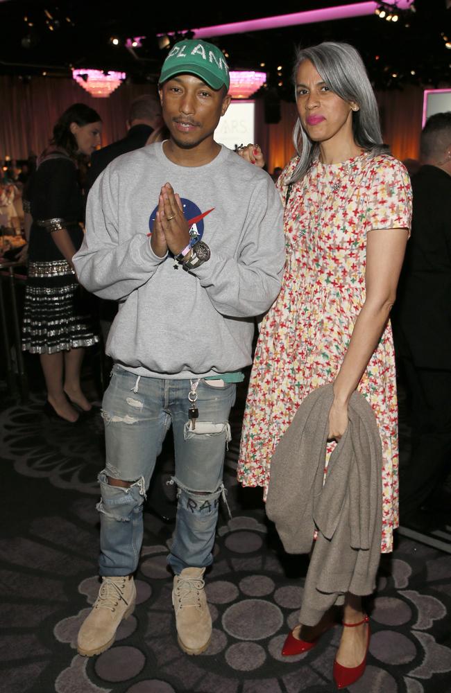 Pharrell Williams and Mimi Valdes attend the 89th Annual Academy Awards Nominee Luncheon at The Beverly Hilton Hotel on February 6, 2017 in Beverly Hills, California. Picture: AP