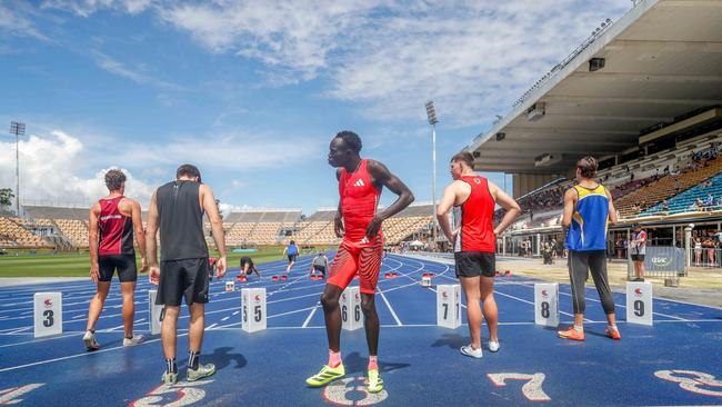 Action from the Queensland Athletics track and field championships at QSAC on Saturday March 15, 2025. Picture: Stephen Archer.