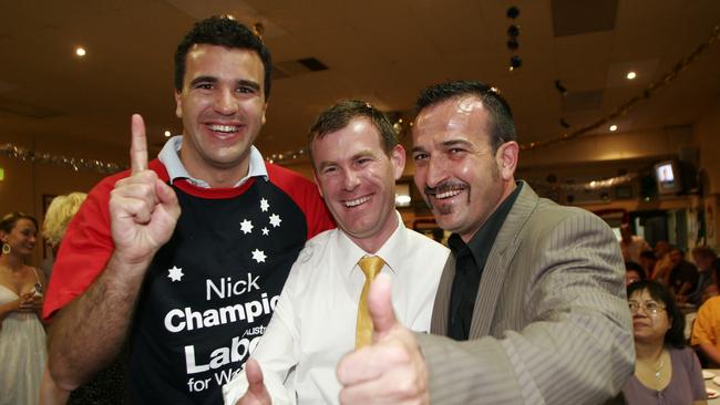 Mr Malinauskas with Federal Labor colleague Nick Champion and the state Labor member for Light, Tony Piccolo.