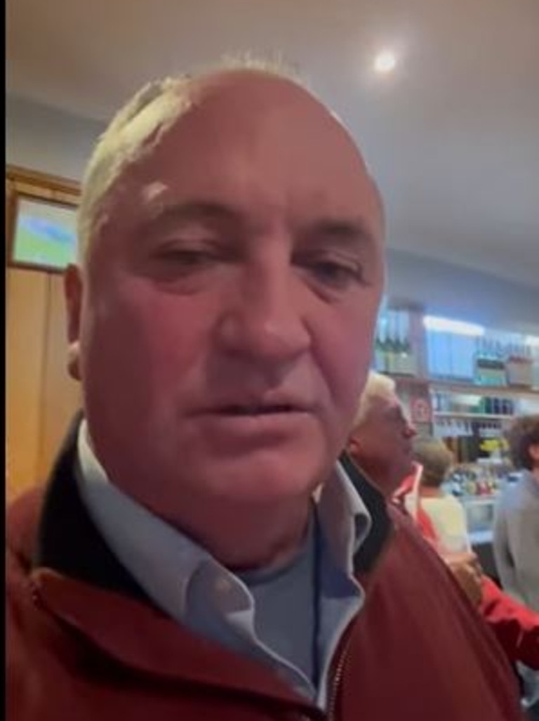 Barnaby Joyce at his local pub on Saturday. Picture: Facebook / Barnaby Joyce