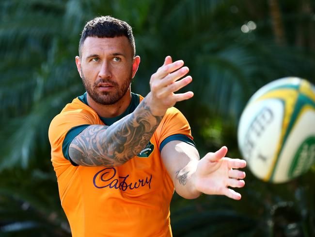 COOMERA, AUSTRALIA - JULY 28: Quade Cooper poses during a portrait session in Wallabies training Camp at Sanctuary Cove on July 28, 2021 in Coomera, Australia. (Photo by Chris Hyde/Getty Images for the ARU)