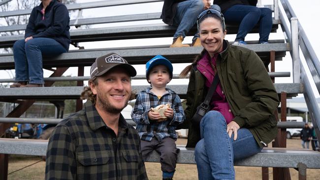 Andy Martin, Alfie Martin and Aimee Davidson at the Sunday horse events of the Kilkivan Great Horse Ride. Sunday, July 2, 2023. Picture: Christine Schindler