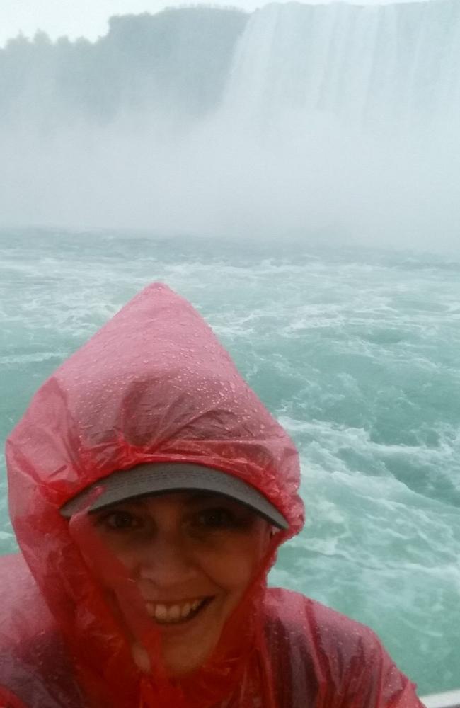 Travel agent Kim Rudd at Niagara Falls.