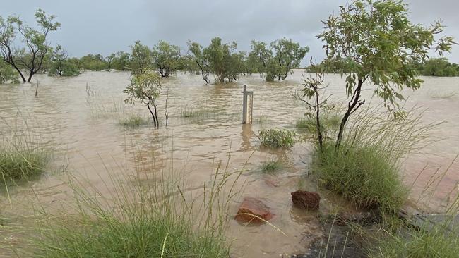 The flooded Fitzroy River in northern WA. Picture: DFES WA