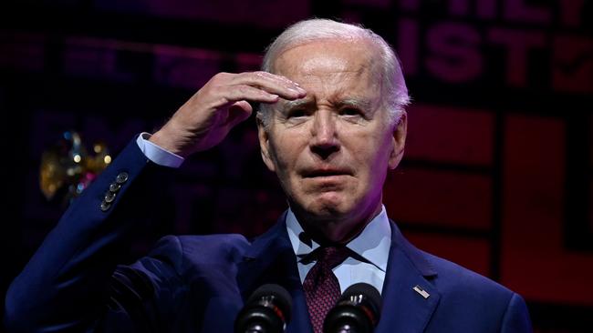 US President Joe Biden at an Emily's List function in Washington on Wednesday. Picture: AFP