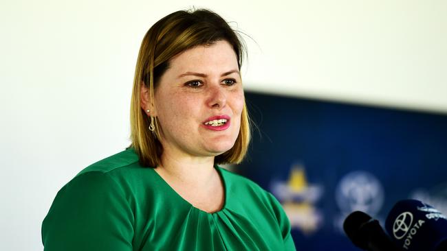 Queensland Assistant Minister Health and Labor MP for Pine Rivers Nikki Boyd speaks to media. Picture: Alix Sweeney