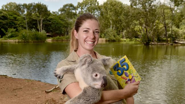 Billabong Sanctuary head of mammals Tabatha Bennett with Maluka the koala. Picture: Evan Morgan