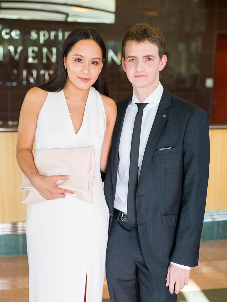 Maya Tam and Max Tabart at the 2016 St Philip’s College year twelve graduation and valedictory dinner. Photo: EMMA MURRAY / NT NEWS