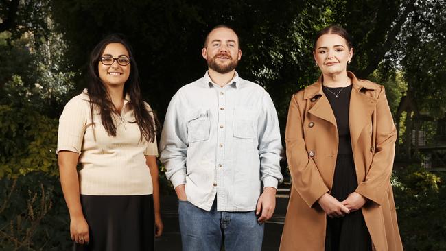 Registered nurses Emily Cardwell, Stuart O'Neill and Samantha Campbell who all work in mental health.  World Mental Health Nurses Day.  Picture: Nikki Davis-Jones