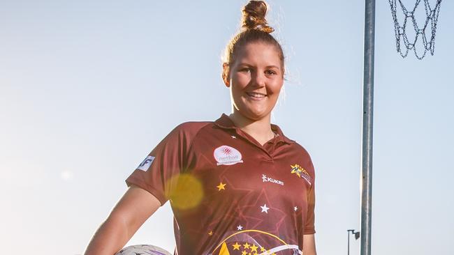 Matrics rising star Lucy Austin led her side to a victory over Contax is the 2020 Premier League grand final on Friday. Picture: Matt Turner