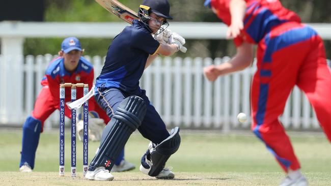 Eli Brain batting for Northern Suburbs on the weekend against Toombul. Picture Lachie Millard