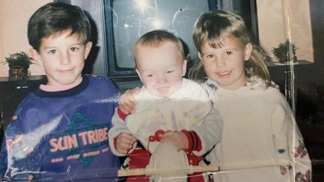 Comanchero boss Allan Meehan as a kid (on left) at home in Sydney’s west. Picture: Instagram