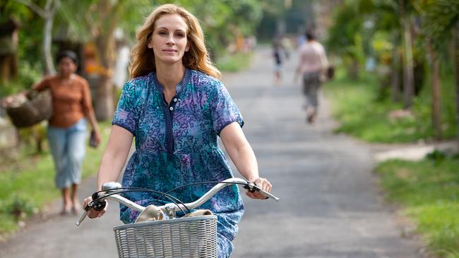 Actress Julia Roberts as Elizabeth Gilbert in scene from the film adaptation of Eat Pray Love.