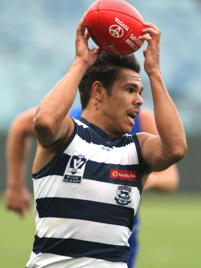 Jones in action for the Cats in the VFL. Picture: Mike Dugdale