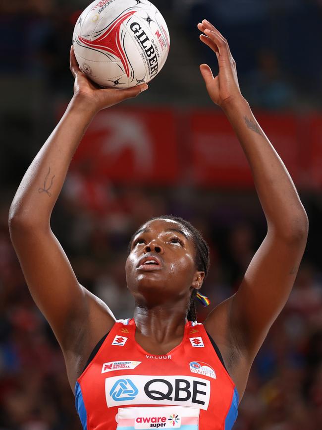 Grace Nweke of the Swifts. Picture: Jason McCawley/Getty Images