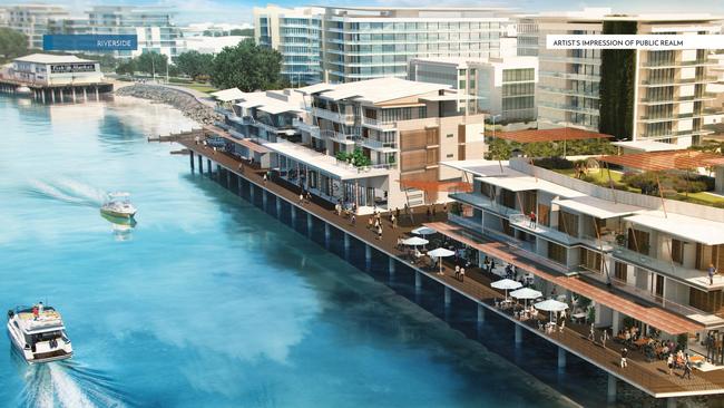 An artist's impression from the Mackay Waterfront's draft masterplan of the Riverfront precinct.