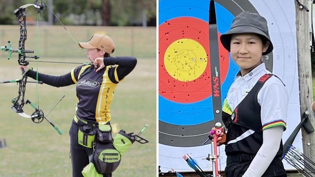 (L-R) Emily Griffiths and Iris Chen are no strangers to hard work. Provided: Sydney Olympic Park Archers