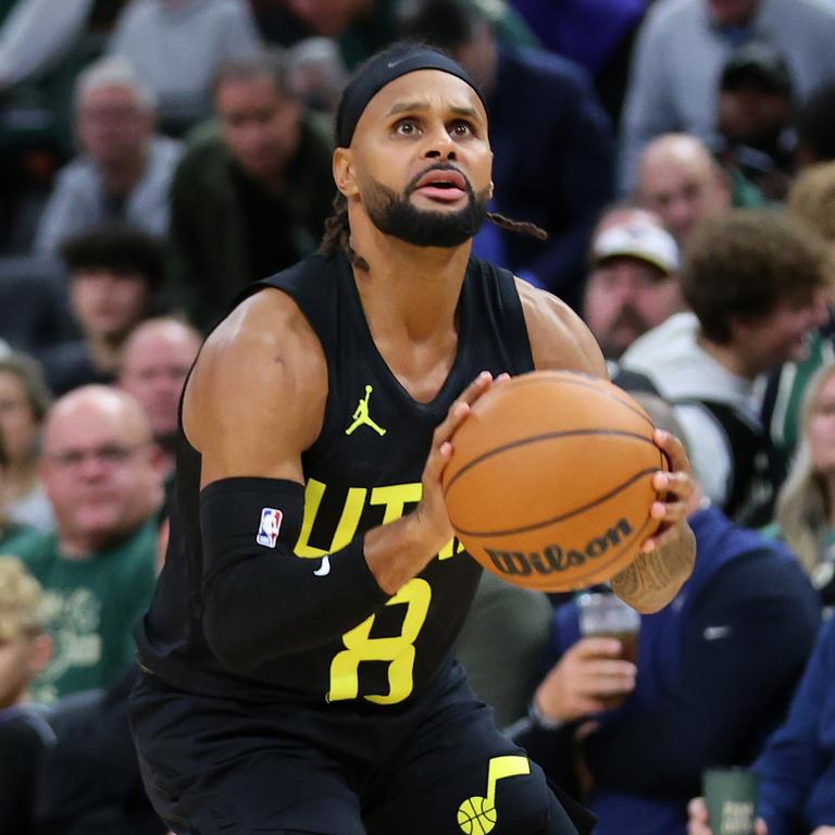 Patty Mills has made 10 appearances for the Utah Jazz during his 16th season in the NBA. Picture: Stacy Revere / Getty Images