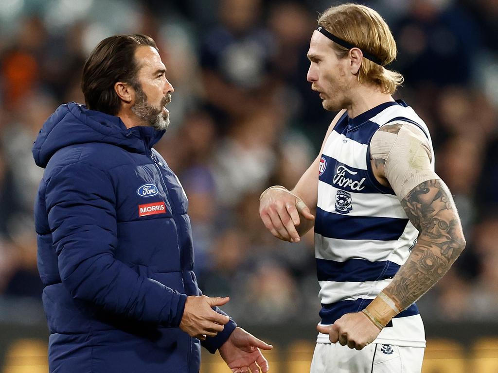 The Cats need to make a shift of some sort with Tom Stewart. Picture: Michael Willson/AFL Photos