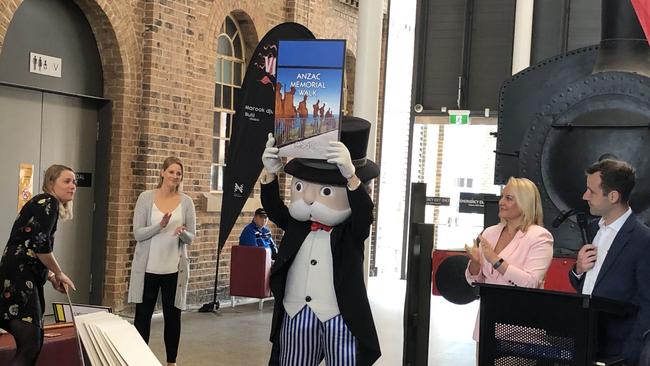 Newcastle has unveiled its version of Monopoly. Newcastle Lord Mayor Nuatali Nelmes was on hand with Mr Moneybags himself. Picture: Amy Ziniak