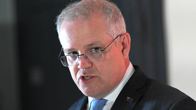 Prime Minister Scott Morrison announced return traveller caps will increase later this month. Picture: NCA NewsWire / Simon Bullard.