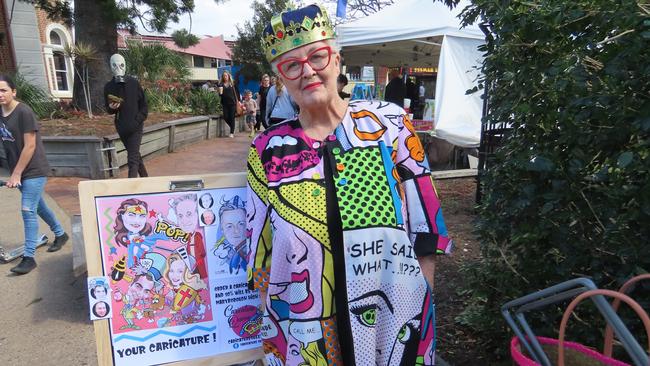 Caricature Queen Dr Jay Harley was at this year’s FraserPop Festival.